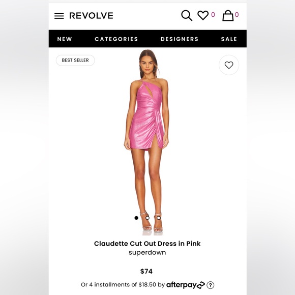 Revolve - Shimmer Pink Party/Club Dress - Open Back - Size S - Picture 7 of 7